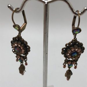 Elegant Earrings by Michal Negrin Brass Swarovski Crystals Marked M.N